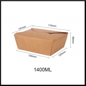 Hộp giấy đựng thức ăn nắp khóa chéo 1400ml