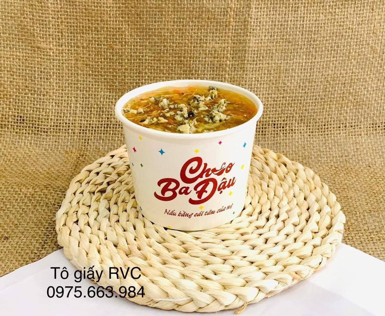 tô giấy đựng thức ăn in theo mẫu 