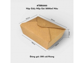 Hộp giấy khóa chéo 2000ml kraft nâu đựng gà vịt quay